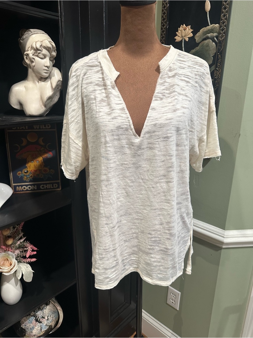 Free People We The Free Split‑Back Turtleneck Thermal – Size Medium